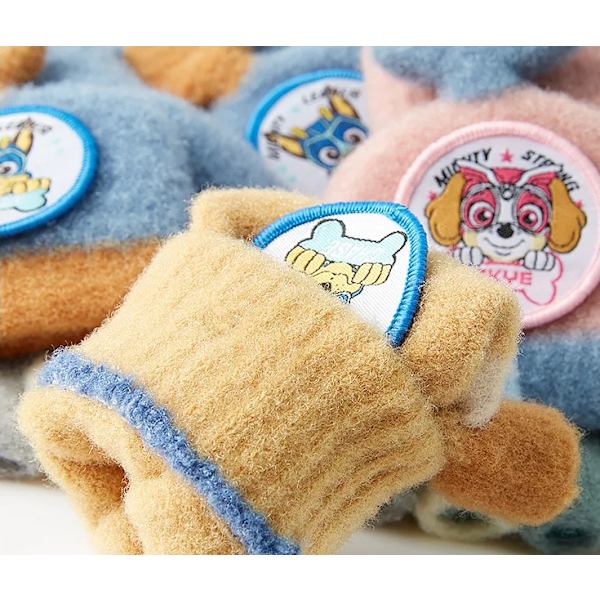 PAW Barnhandskar Femfingervantar Vinter Varma Söta Tecknade Nya Femfinger Flip Halvfingerhandskar Sky blue