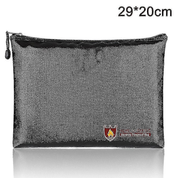 Tulenkestävä asiakirjalaukku, vedenpitävä tulenkestävä vetoketjullinen tasku käteiselle, pankkitiedostoille, passeille, valokuville, arvoesineille ja korujen suojaukseen (29cm * 20cm)
