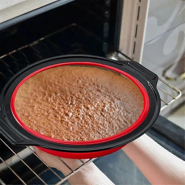 Rund Form Silikone Foldbar Kagebageform Mousse Fondant Cylinderform til Konditori Dessert Gelé Fremstilling, Grå