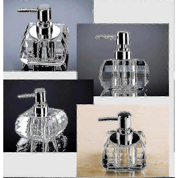 Gennemsigtig Krystalglas Håndsæbe Flaske Sæbedispenser Sæbedispenser (polyeder 100ml)