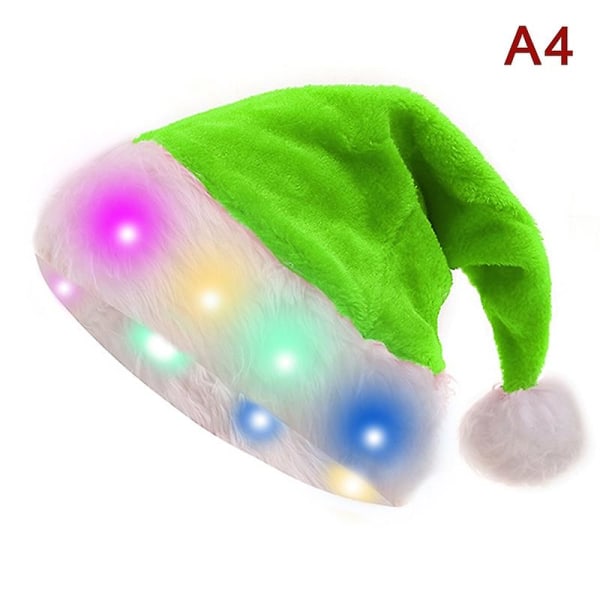 Tomteluva Jul LED-ljus med vit plyschdekor Söt jultomte jul Green A4