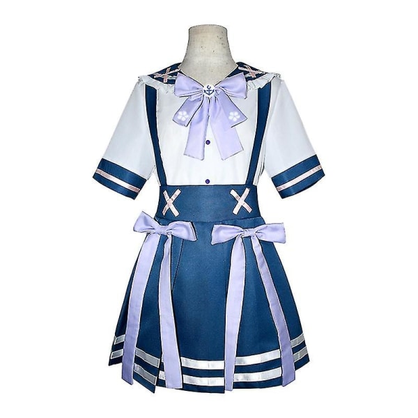 Anime Cosplay kostym Minato Aqua White Jk Uniform Sailor Suit Daily Wear Halloween Party Hög kvalitet M