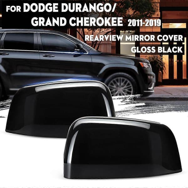 2 stk. Sidespejlskappe, blank sort, sidespejlsstyling til Grand Durango 2011-2019