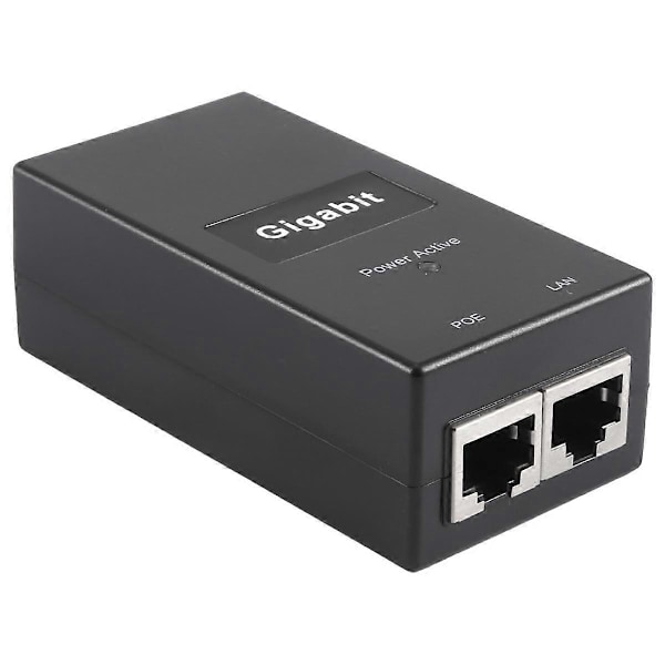 Gigabit POE-injektor 10/100/1000 Mbps/1G/2G Kompatibel IEEE802.3Af/At Passiv Strømforsyning for POE-enhet EU-plugg