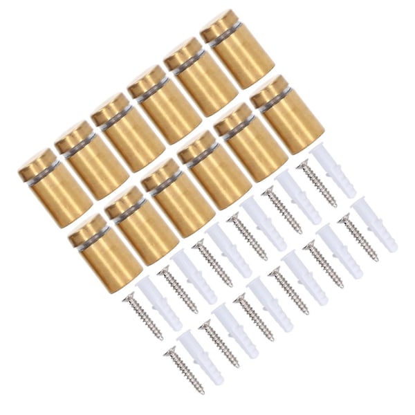 12 stk. Avstandsskrue Rustfritt Stål 12x20mm Veggfeste Reklame Festesett