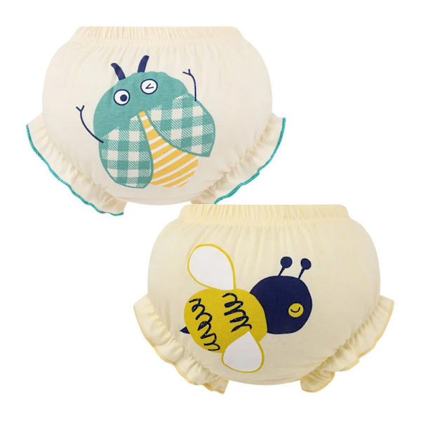 2 st Sommar Baby 100% Bomulls Shorts Barn Kawaii Söta Tecknade Kalsonger PP Byxor 1075AC 13-24M ( 100 )
