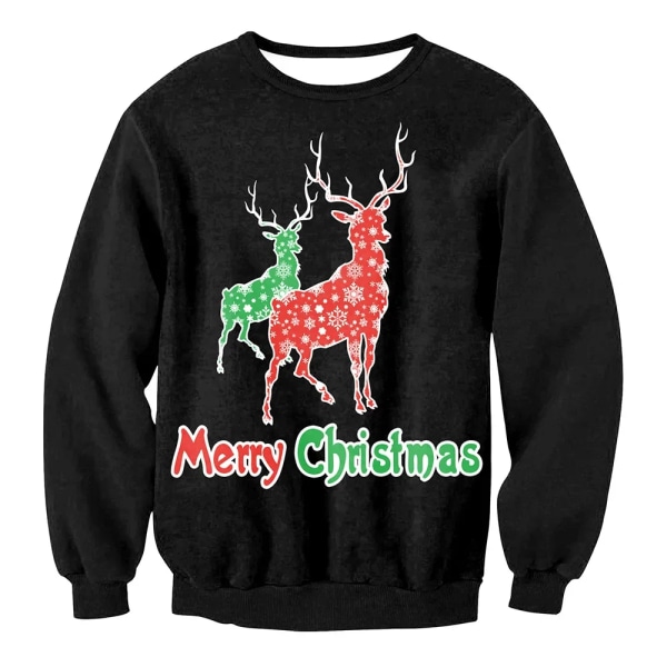 Ugly Christmas Sweater Herr Dam Tröjor 3D Rolig Söt printed Holiday Party Xmas Birthday Sweatshirts Unisex pullovers Toppar style 9 L