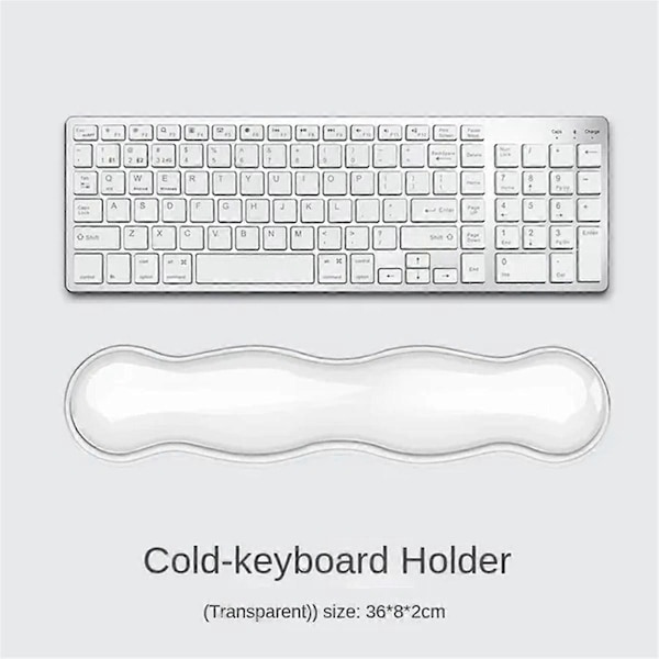 Musematte i gummi med håndleddsstøtte, tastaturbrett, sklisikker silikon transparent skrivebordshåndleddsstøtte for kontor