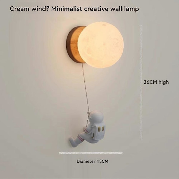 Astronaut Væglampe 3D Print Lampeskærm LED Væglampe Soveværelse Sengelampe Børneværelse Væglampe Astronaut A