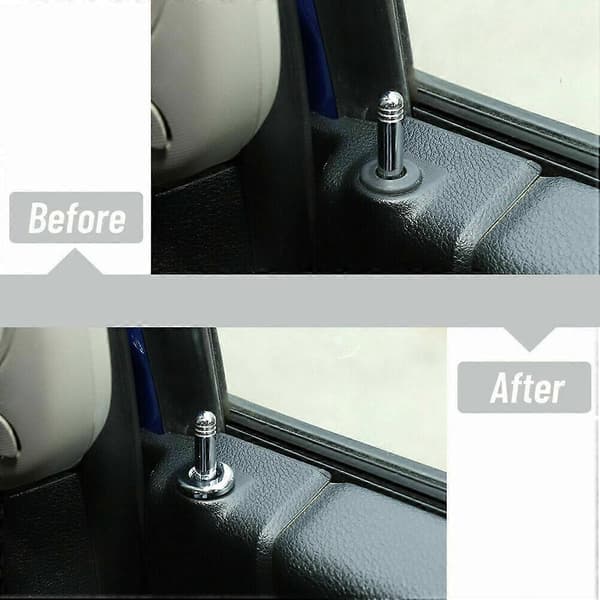 Dørløft Låsebolt Pin Trim Cover ABS Bezel Interiørtilbehør til RAM 1500 2010+ (Sølv)