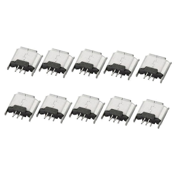 10 st Micro USB Typ B 180 Grader DIP 5Pin Hona PCB Lödhylsanslutning