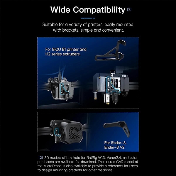 MicroProbe Auto Nivelleringssensor Kit 3D Touch Sensor Metal Probe med Ender3 Beslag til Ender3 Voron Ekstruder