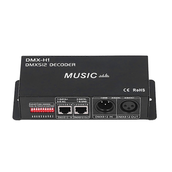 4-kanals DMX 512-dekoder Justerbar RGB-dimnings LED-dekoderkontroller för barer hotell sober barer4A