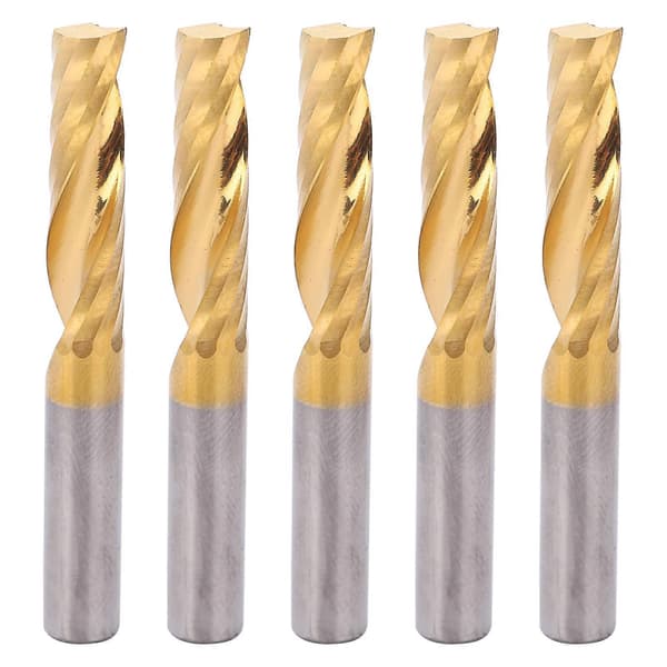 5 stk. højhastighedsstål spiralfræserbits fræser CNC endefraeser sæt 6 X 25 X 50 mm