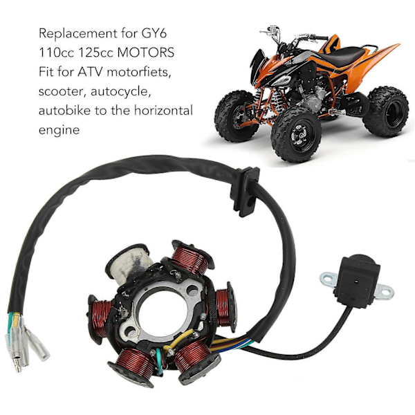 6 Spole Stator Plade Svinghjul Rulle Stærk Styrke Udskiftning Til GY6 110cc 125cc MOTORER