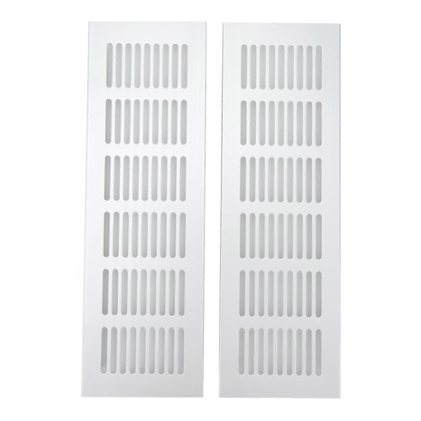 Luftventilgitter Varmeavledning Aluminiumslegering Sølv Rektangulær Ventilasjonsgitterdeksel for Skap Klesskap RV Campingvogn 80x250mm/3.14x9.84in
