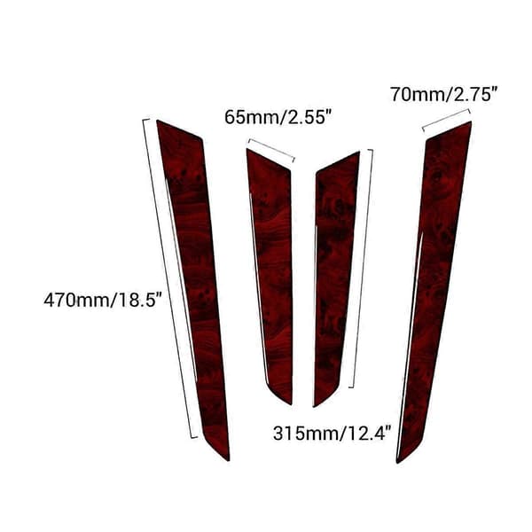 4 st Röda Träkorn Interiör Dörrpanel Trim Skydd för C-Klass W204 2007-2013