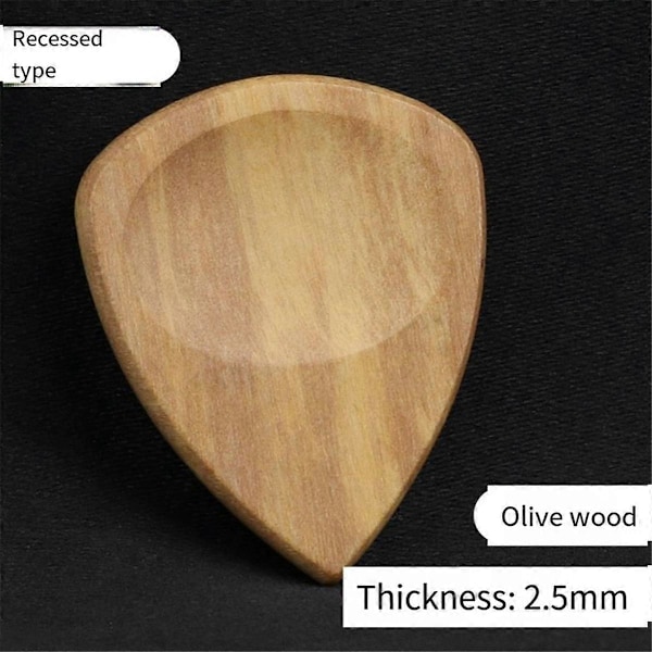 Räfflade Gitarrplektrum, Gitarrplektrum i Trä, Gitarrplektrum i Trä för Elgitarr, Akustisk Gitarr eller Basgitarr, E