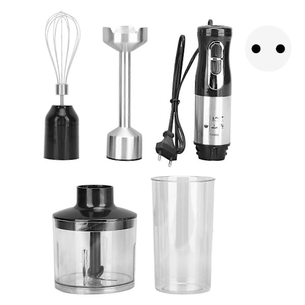 Stavmixer Elektrisk 4 i 1 Nedsänkbar Visp Äggvisp Mixer Köttkvarn Verktyg 1000W för Kök EU-kontakt 220V