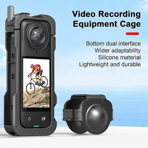 Actionkamera Videobur Skyddsram Stötsäker Slagtålig Lätt att Installera Metall Skyddsram Kameraburtillbehör för Insta360 X4