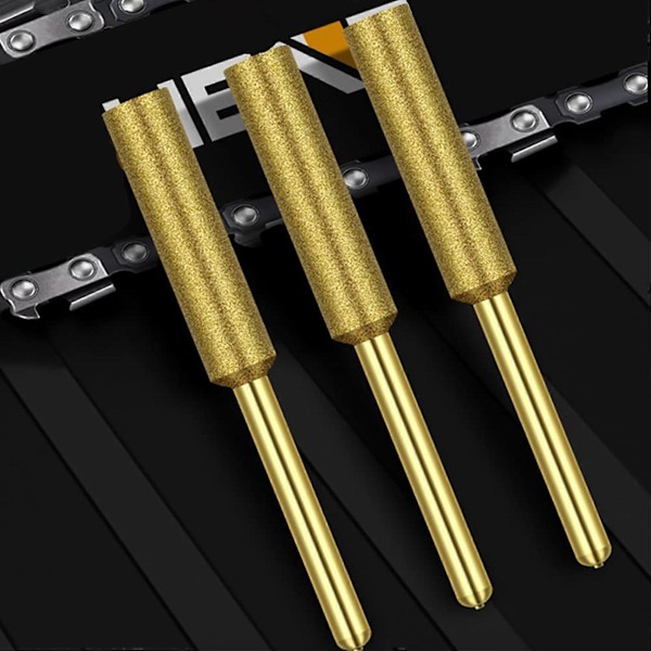 12-pack diamantfil för motorsåg, slipstift, titanpläterade slipskivor för motorsågsslip (4,0 mm)