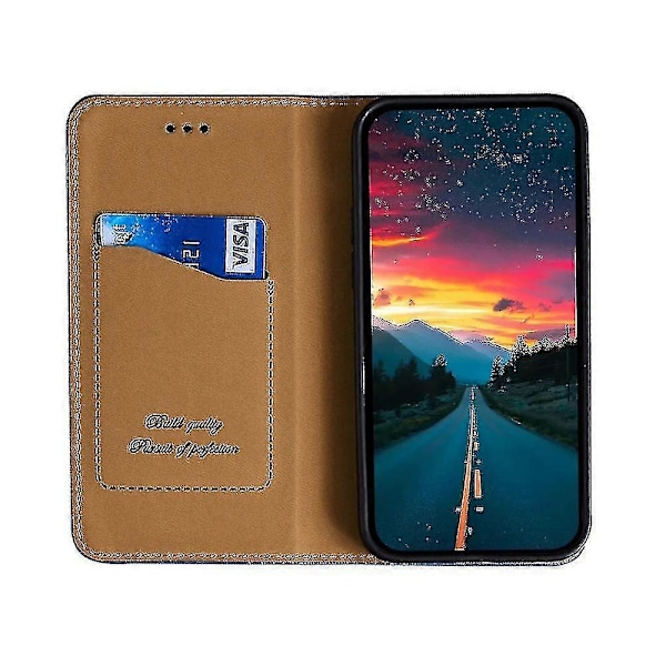 Grid Tekstur PU Etui til OnePlus 11 Blue