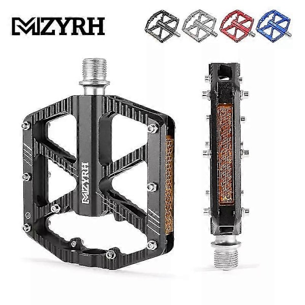 Reflekterende Sykkelpedal 3 Kulelager Sklisikre Mtb Pedaler Aluminium Legering Flat Vanntette Sykkelpedaler MZ-F336 silver