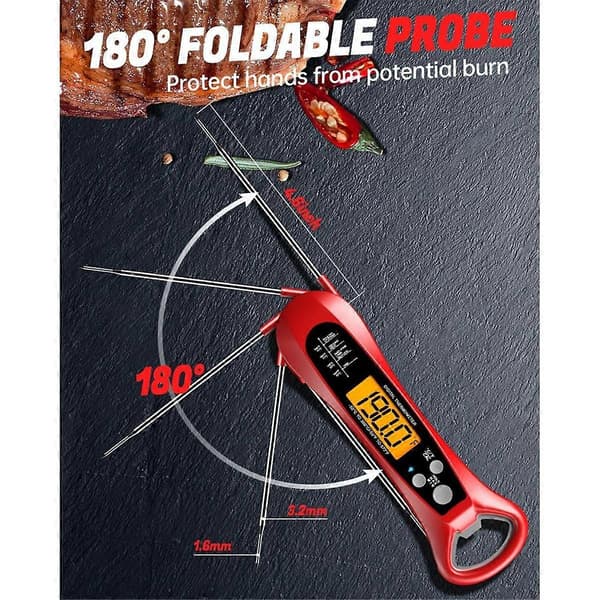2 STK Kötttermometer Digital Direktavläsning Kötttermometer för Grillning och Matlagning Mattermometer för Kök BBQ