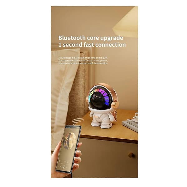 Astronaut Trådlös Bluetooth Högtalare Tws Söt Skrivbordsrymdrobot Subwoofer Bluetooth Högtalare för Hem Utomhus Gåva-B