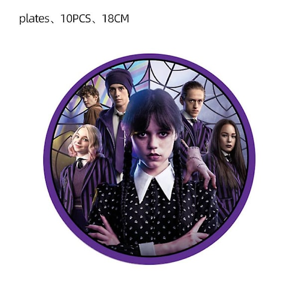 Onsdag Addams Filmtema Födelsedagsfest Dekorationer fork 10pcs