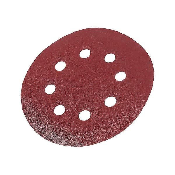 125mm Slipeputer Røde Slipepapirskiver 8 Hull Korning Sandpapir (180#)