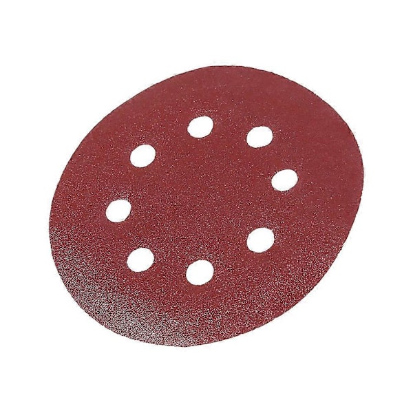 125mm Slipplattor Röda Slippapper 8 Hål Korn Sandpapper (180#)
