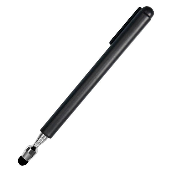 Universell Teleskopisk Stylus Penna för Pekskärmar, Infällbar Pekpinne & Stylus med Speciell Flockspets (Svart)