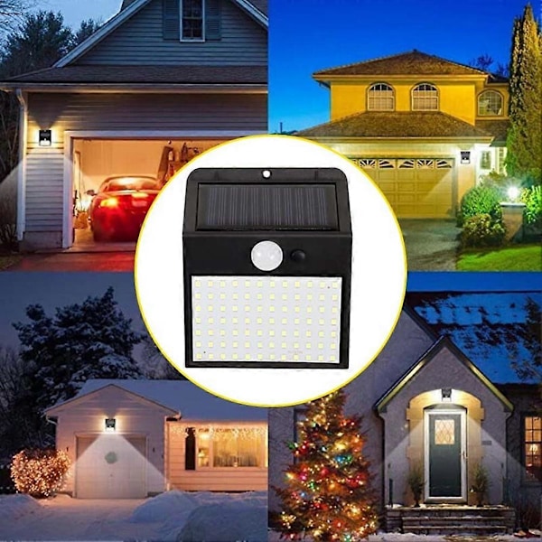 3-sidig 170LED PIR Rörelsesensor Solljus Kontroll Solenergi Gatlykta Hem Trädgård Solcellsdriven Induktions Vägglampa