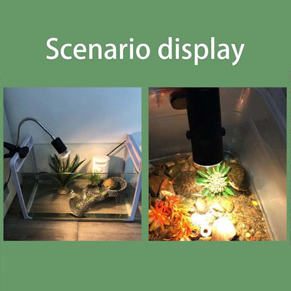 Reptil Solplads Lampe Reptil Varmelampe Med 360 Graders Drejelig Slange Til Skildpadde Skægget Drage Firben Slange WHTIE No Bulb