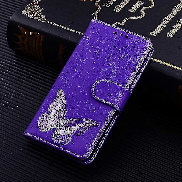 Fodral för Nokia X10/ X20 Fjäril Skydd Premium Läder Magnetisk - Rosa Purple