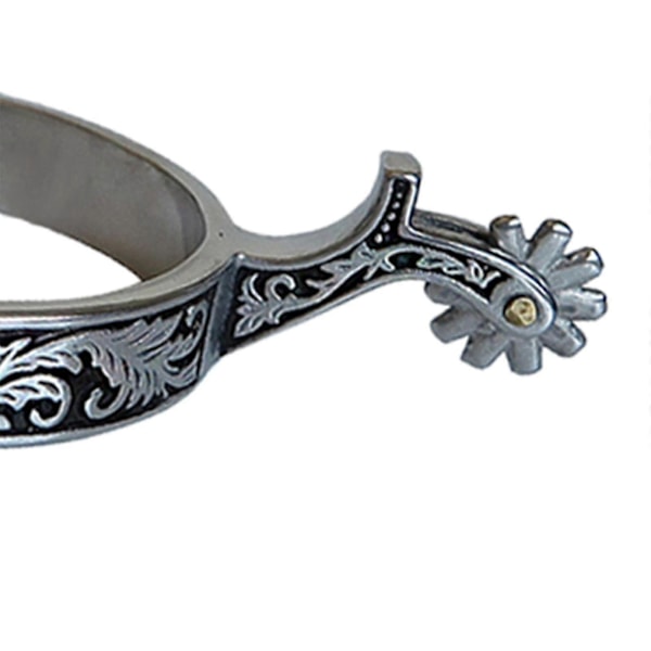 2x Hestesporer Anti-Rust Western Style Spore Til Konkurrenceudstyr Mænd Sølv Black Silver