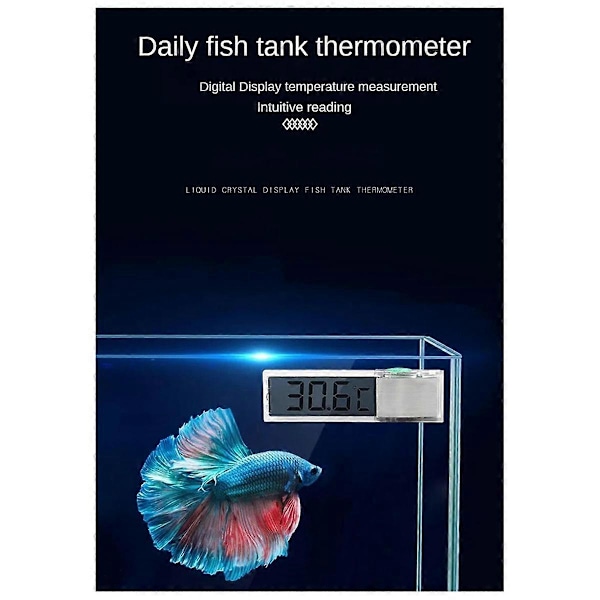 Akvarietermometer Elektronisk LCD Digitalt Akvarietemperaturmålings Termometer Akvarietilbehør Guld