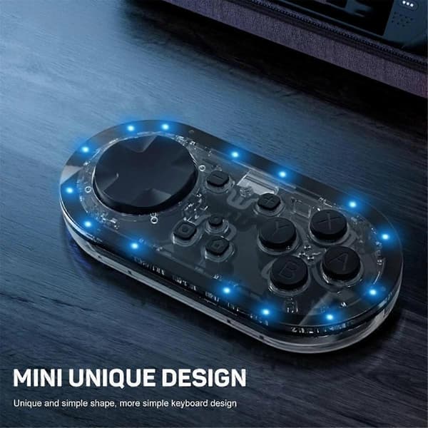 För Ny Switch Mini Handkontroll Liten Handkontroll Bluetooth Vibration Kontinuerlig Lång Batteritid Transparent Svart