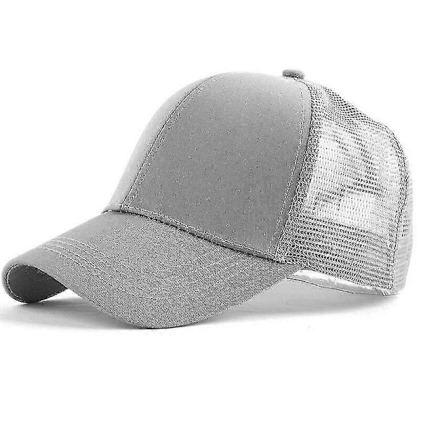 Simpel Truckerkasket Unisex Justerbar Mesh Baseball Reklame Forskellige Farver Grey
