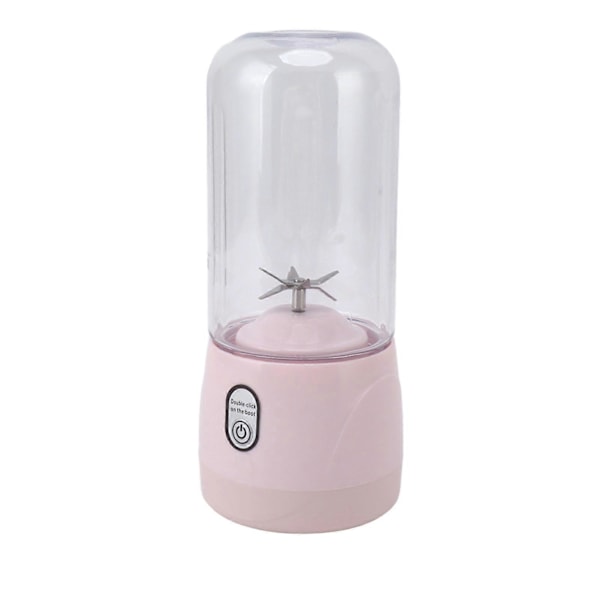 Bærbar Blender USB Oppladbar 6 Blader Mini Juicer Kopp Fruktpresse for Reise Sport Kjøkken 410ml Rosa
