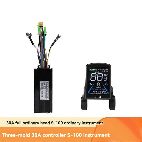 Mountainbike Li-Ion Power Booster Modificerede Tilbehør S-100 Farve LCD Meter med Tri-Mode 30A Controller Bærbart Kit