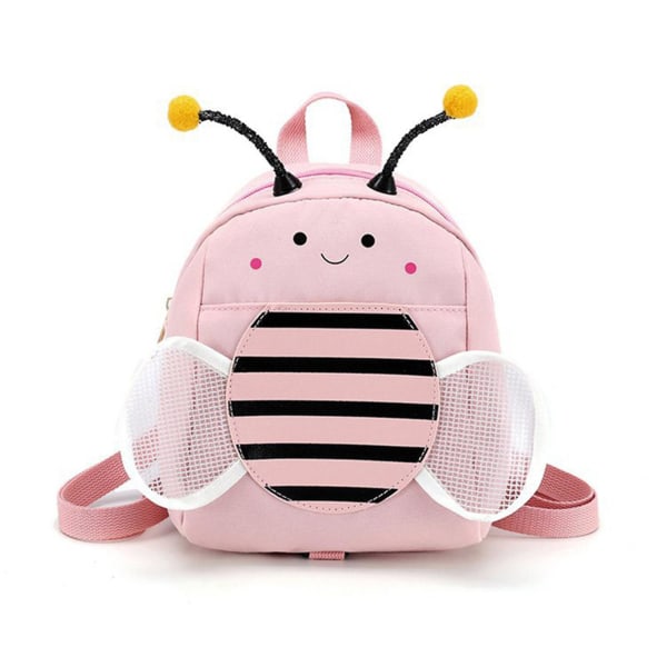 Pojkar Flickor Bee Shape Ryggsäck Tecknad Barn Ryggsäck Med Säker Anti-förlorade koppel Dragkedja Design Dagis Tillbehör Gul Pink