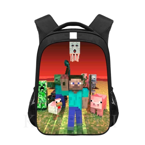 16 tums Mochila barn skolväska Kids Cartoon Anime printed skolväska Black