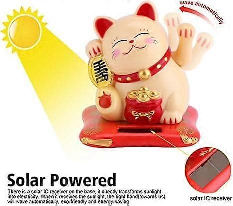 Lyckobringande vinkande katt, Soldriven vinkande förmögenhetskatt, Feng Shui D