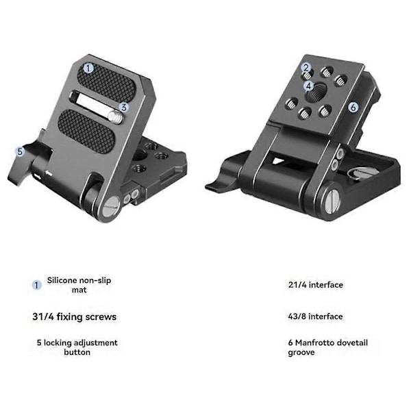 Foldbar Kamera L-beslag Vertikal Horisontal Skift Hurtigudløserplade DSLR Kameraer Stabilisator