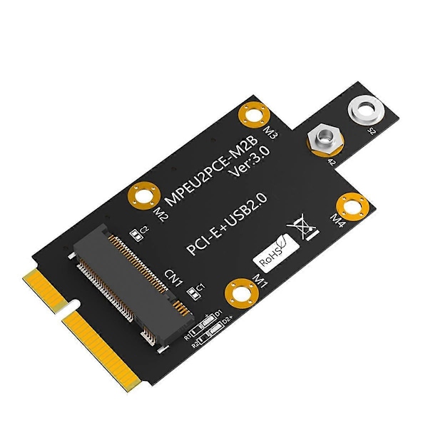 Mini M.2 Key B till PCI-E Adapter med Dubbla NANO SIM-kortplatser för 3G/4G/5G-modul