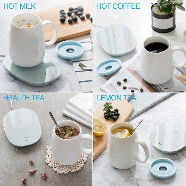 Halv Pris USB Elektrisk Kaffekrus Varmeplade Te Drikkevarme Plade Skrivebordskop Pad 100% Ny pink pad*Cup