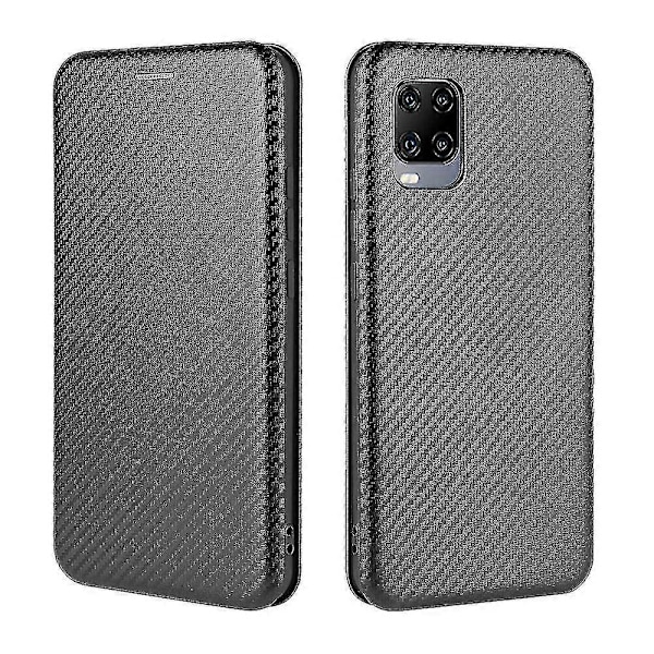 Kompatibel med Zte Axon 11 5g Kolfiber Läderfodral Folio Flip Skyddande Magnetiskt Skal Etui Coque Black