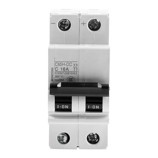 Afbryder C65H-DC 2P 250V DC Solenergi Luftkontakt Ampere (16A)